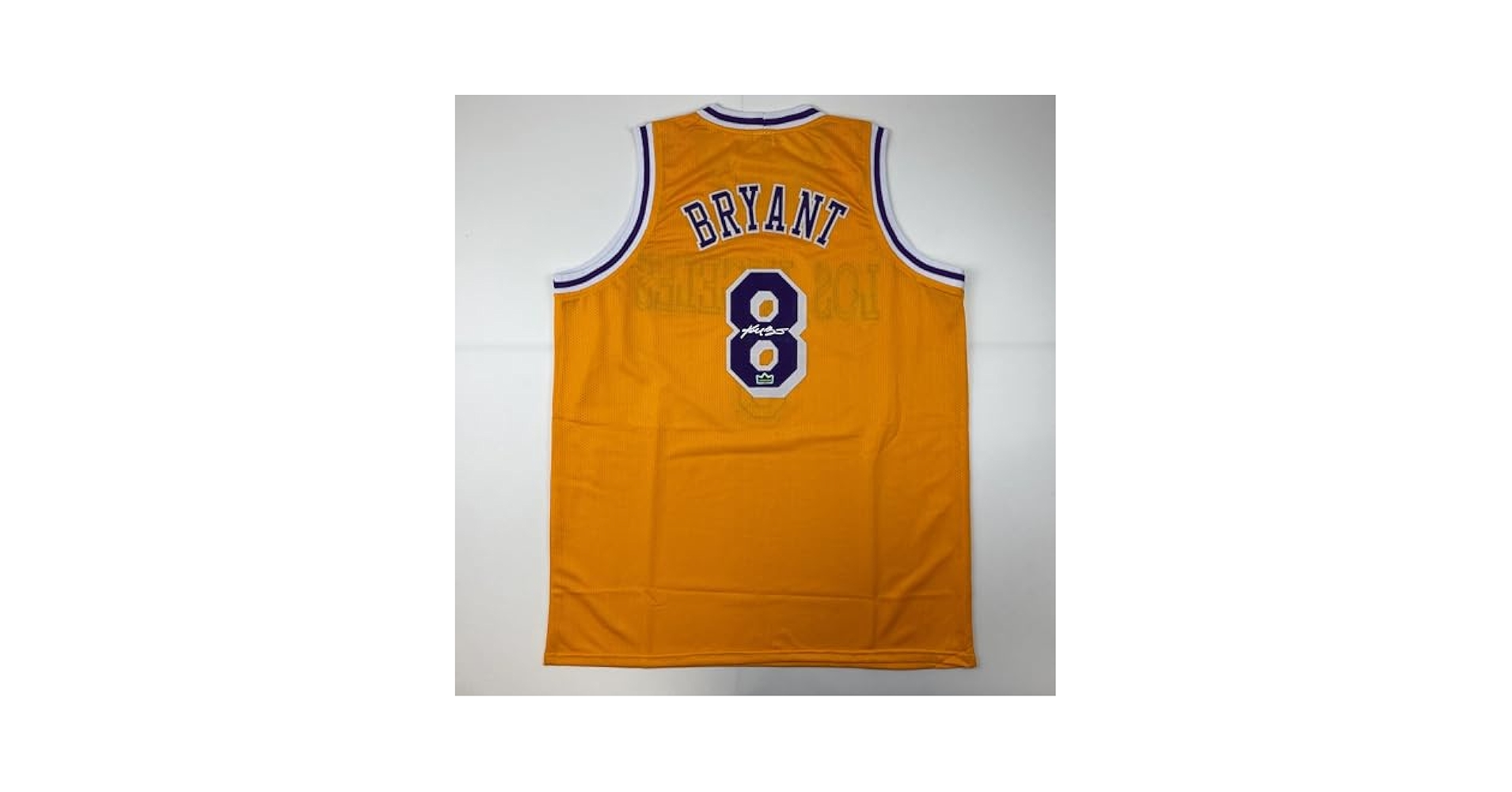 Los Angeles Bryant 8 ユニフォーム M Facsimile Autographed Kobe Bryant #8 Los Angeles LA Yellow